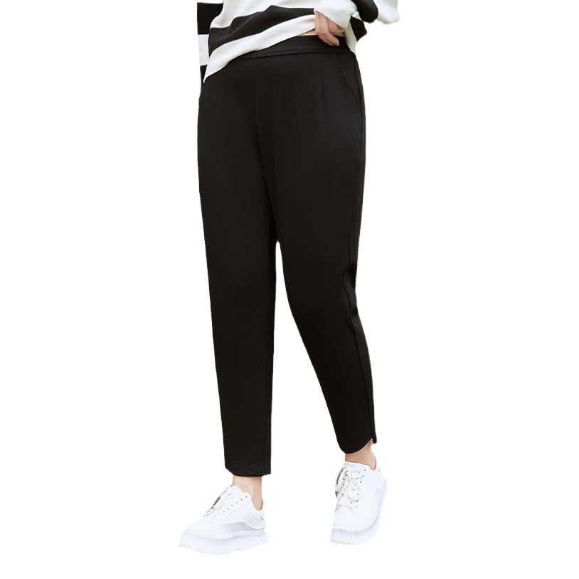 Plus-Size Women's Autumn Harem Carrot Pants 100kg High-Waisted Slimming Straight Loose Versatile Casual Pants