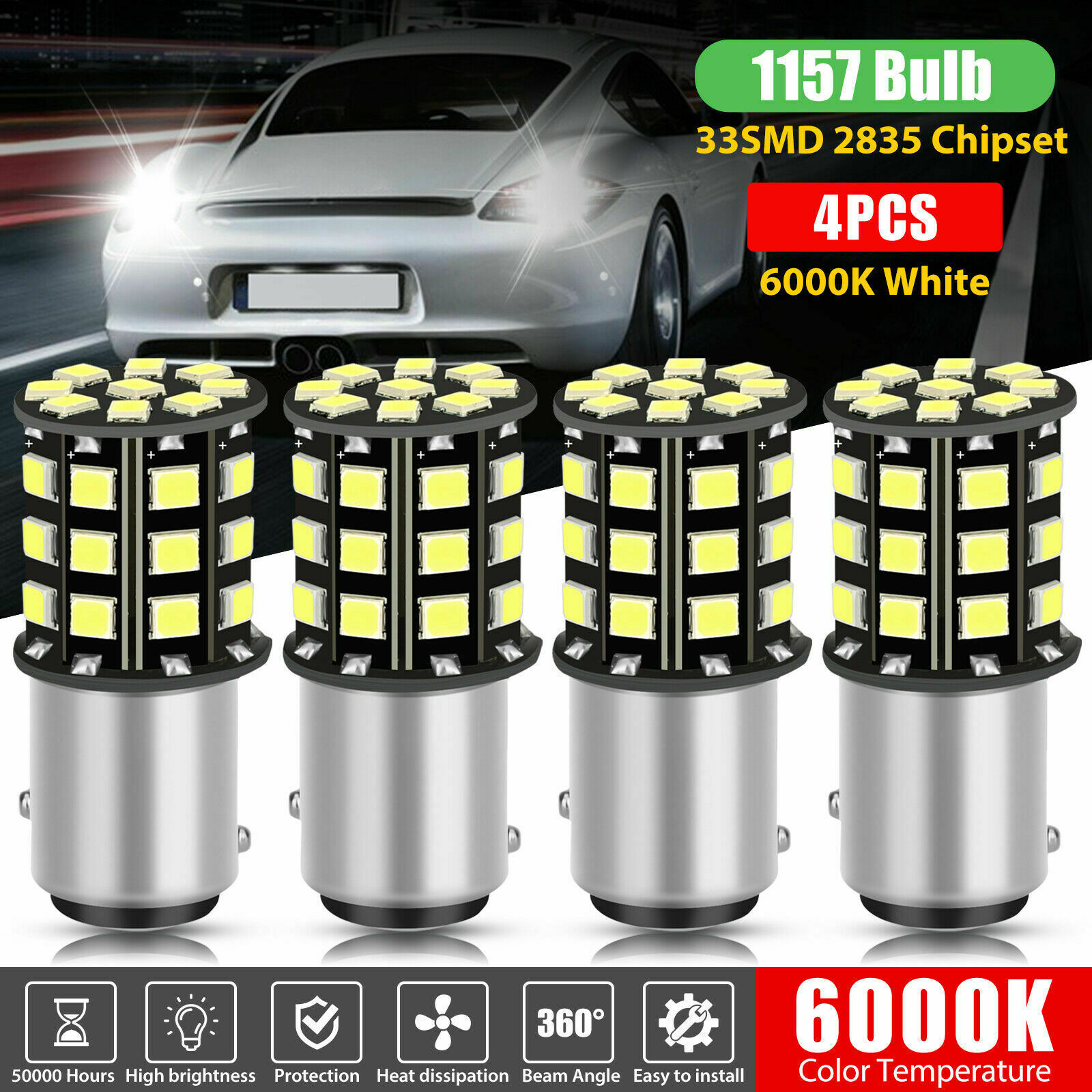 EBAY luces 33LED luces de dirección 1156 1157 2835 33SMD luces de marcha atrás luces de freno luces de esquina