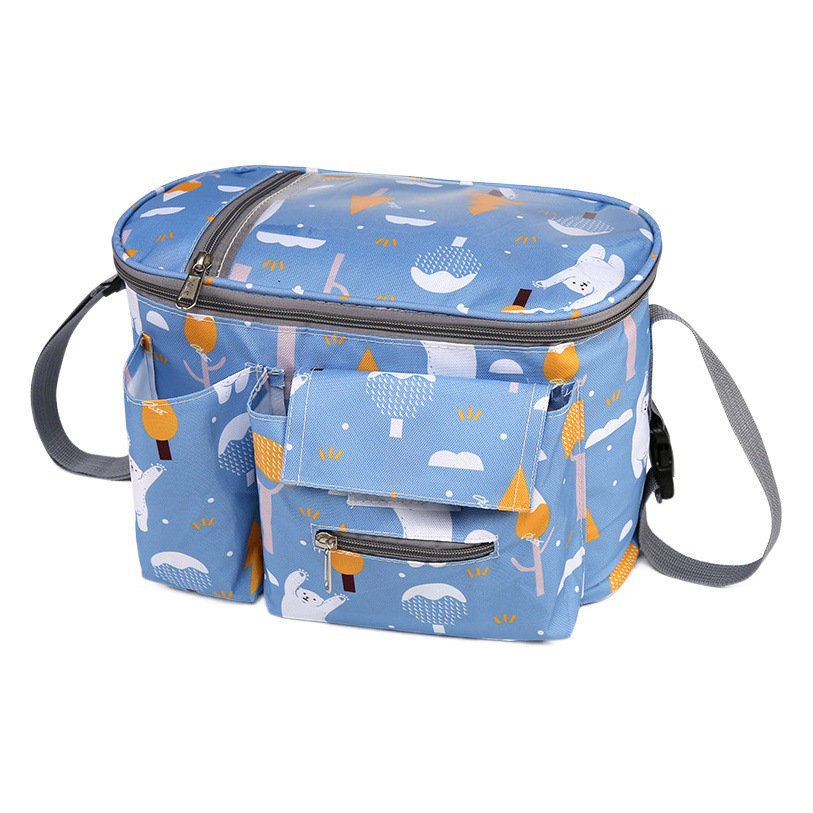 Baby walking artifact storage bag baby stroller hanging bag out mummy bag insulation milk bottle bag electric car hanging bag