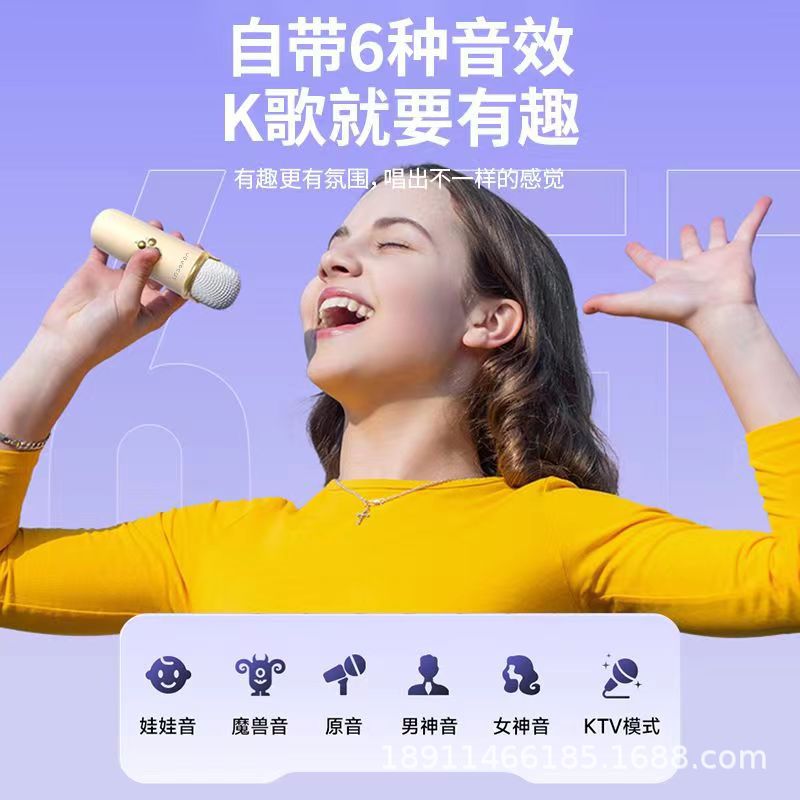 Transfronterizo C20 micrófono inalámbrico micrófono todo en uno Bluetooth inalámbrico canción nacional K canto infantil audio familiar