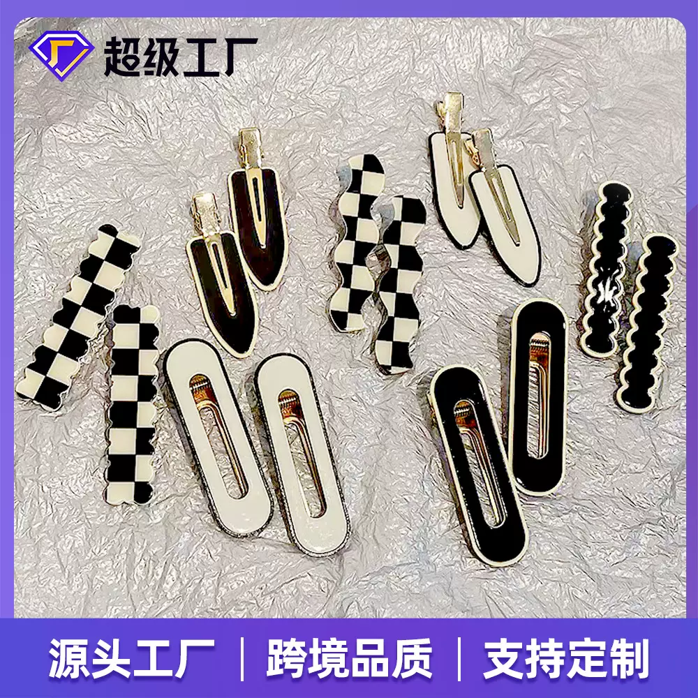 高级抛光亚克力醋酸发夹女无痕发卡侧边刘海碎发鸭嘴边夹发饰定制