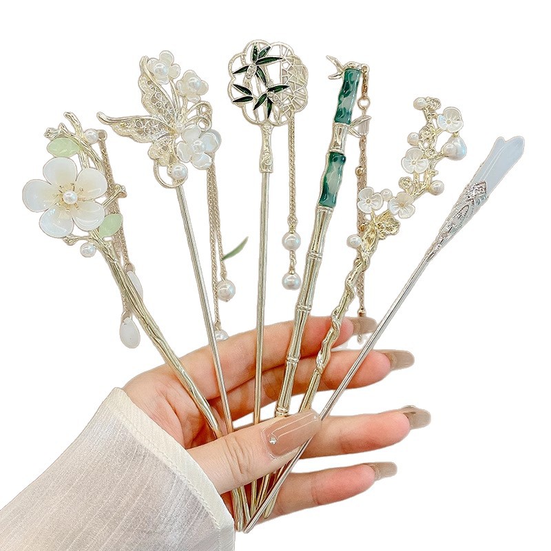 Nuevo estilo chino de madera pinzas de cabello para mujeres estilo antiguo chino cheongsam pinzas de cabello accesorios pinzas de cabello simple tocado moderno accesorios para el cabello