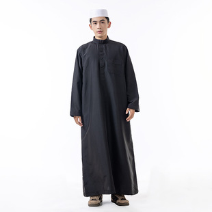 Cross-border Robe Saudi Arabia Ceremony Dress Collar Clothing Middle East Men's Hui Qatar Robe Wholesale