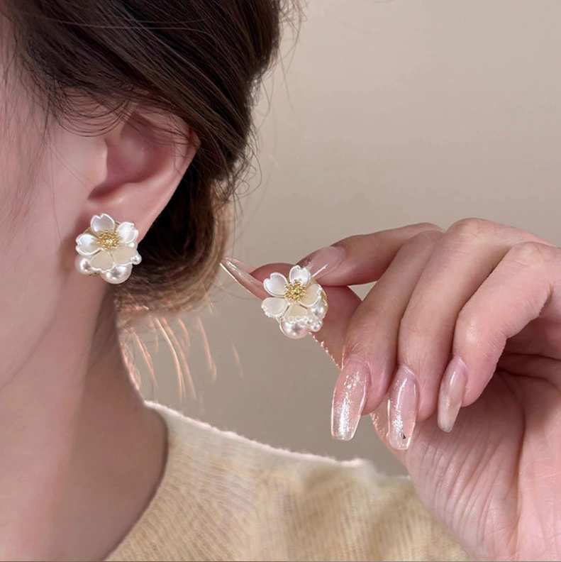 Серебряная игла из жемчуга, стильные универсальные серьги, образец серебро 925, простой и элегантный дизайн, оптом
