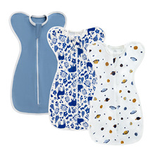 2025外贸款儿童睡袋举手式睡袋新生儿抱被防踢被可伸防惊跳投降式