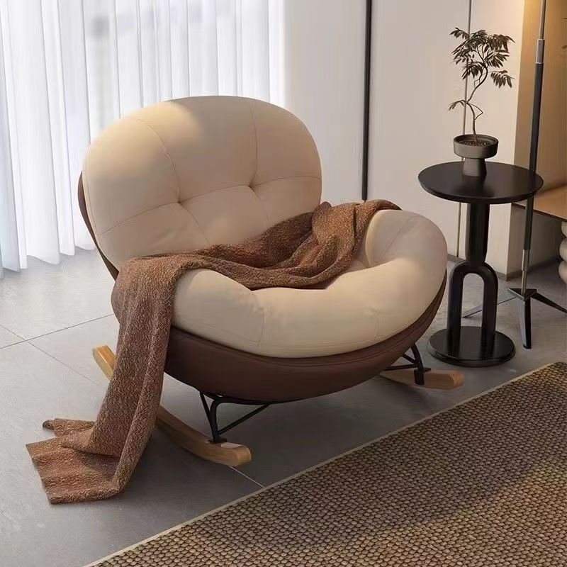 Simple Modern Rocking Chair Balcony Living Room Leisure Lounge Chair Bedroom Home Nap Lazy Sofa Chair Can Lie down and Sit