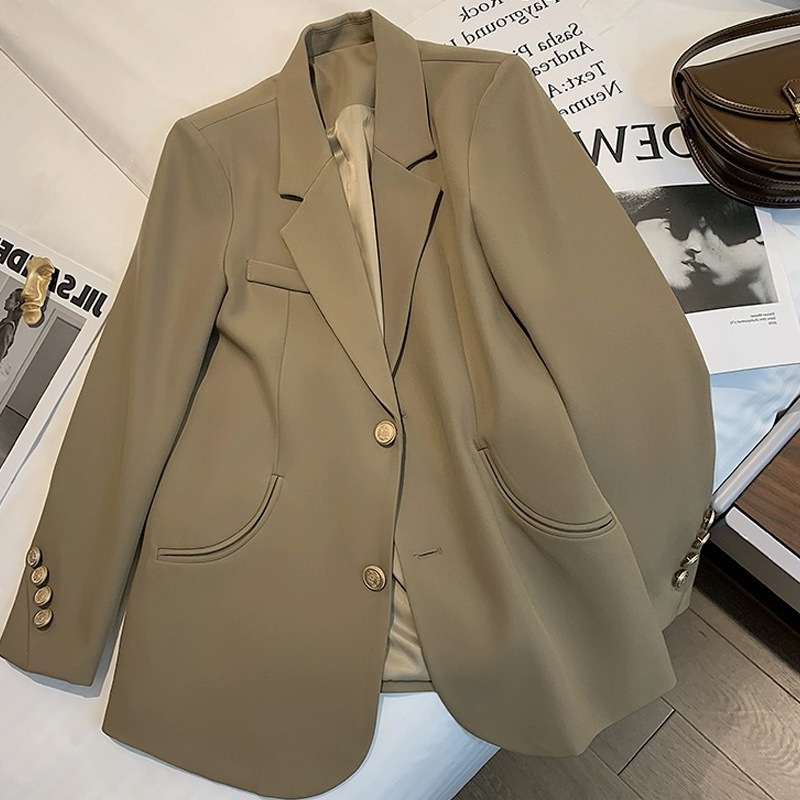 咖色西装外套高级感2025春秋新款韩气质女神范高端休闲小西服大码|undefined