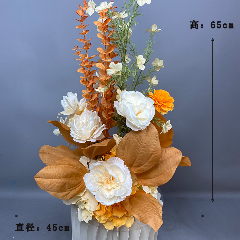 新款婚庆装饰地排花婚礼花艺T台路引花花酒店迎宾排花艺|undefined