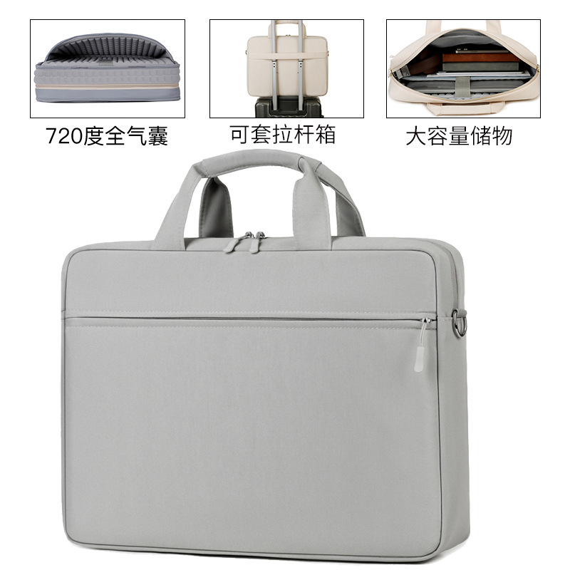 Laptop Bag with 720-Degree Full Airbag Protection Against Shock and Drops, Can Be Attached to a Trolley Case, Large Capacity, Business Travel