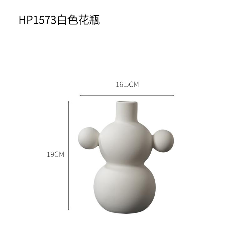 Blanco creativo ins estilo florero de cerámica moderna sala estar arreglo floral arte abstracto artesanía decoración decoraciones suaves
