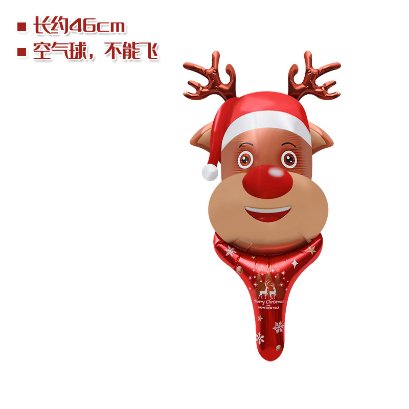 Promoción de la tienda de Navidad regalo juguete globo santa claus dibujos animados de mano palo globo golpeando palo