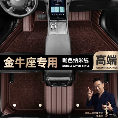 double-layer silk ring car mats — Ayaqaltılar (Kovriklər) - curry-color-leather-curry-color-nano-velvet-double-layer