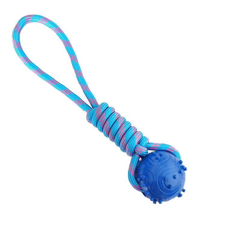 Fábrica transfronteriza nuevo juguete para mascotas cuerda elástica de nylon esférica Limpieza de dientes molares juguete de perro de entrenamiento resistente a mordeduras