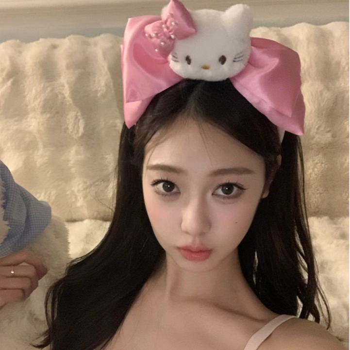 villano KT arco de lavado de cara correa de cabello de lavado correa de cabello de mujer correa de cabello correa de cabello jugar lindos dibujos animados fotos adornos para el cabello