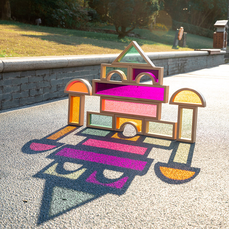 Bloques de construcción acrílicos de gran tamaño ventas directas de fábrica niños creativos juguetes de jardín de infantes translúcidos de color grande