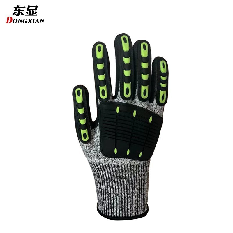 Guantes de trabajo resistentes a cortes de nivel 5 de calibre 13, resistentes a pinchazos, antideslizantes y resistentes al desgaste para trabajos en obras de construcción, suministro exclusivo transfronterizo.