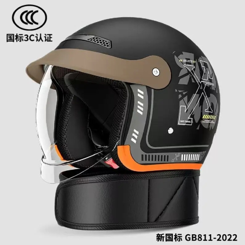 National Standard 3C Safety Certified Electric Vehicle Motorcycle Helmet Men's and Women's Winter Helmet Rain-Proof and Fog-Proof Inner Push-Type Lens Warm Helmet