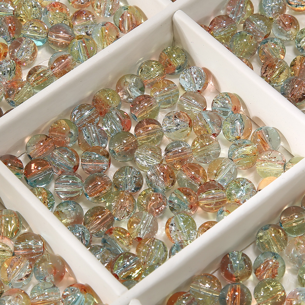 10 ミリメートル [ビッグフィッシュベゴニア] アイスクラック爆発ビーズガラスビーズ手作り diy ブレスレットビーズジュエリーアクセサリー素材