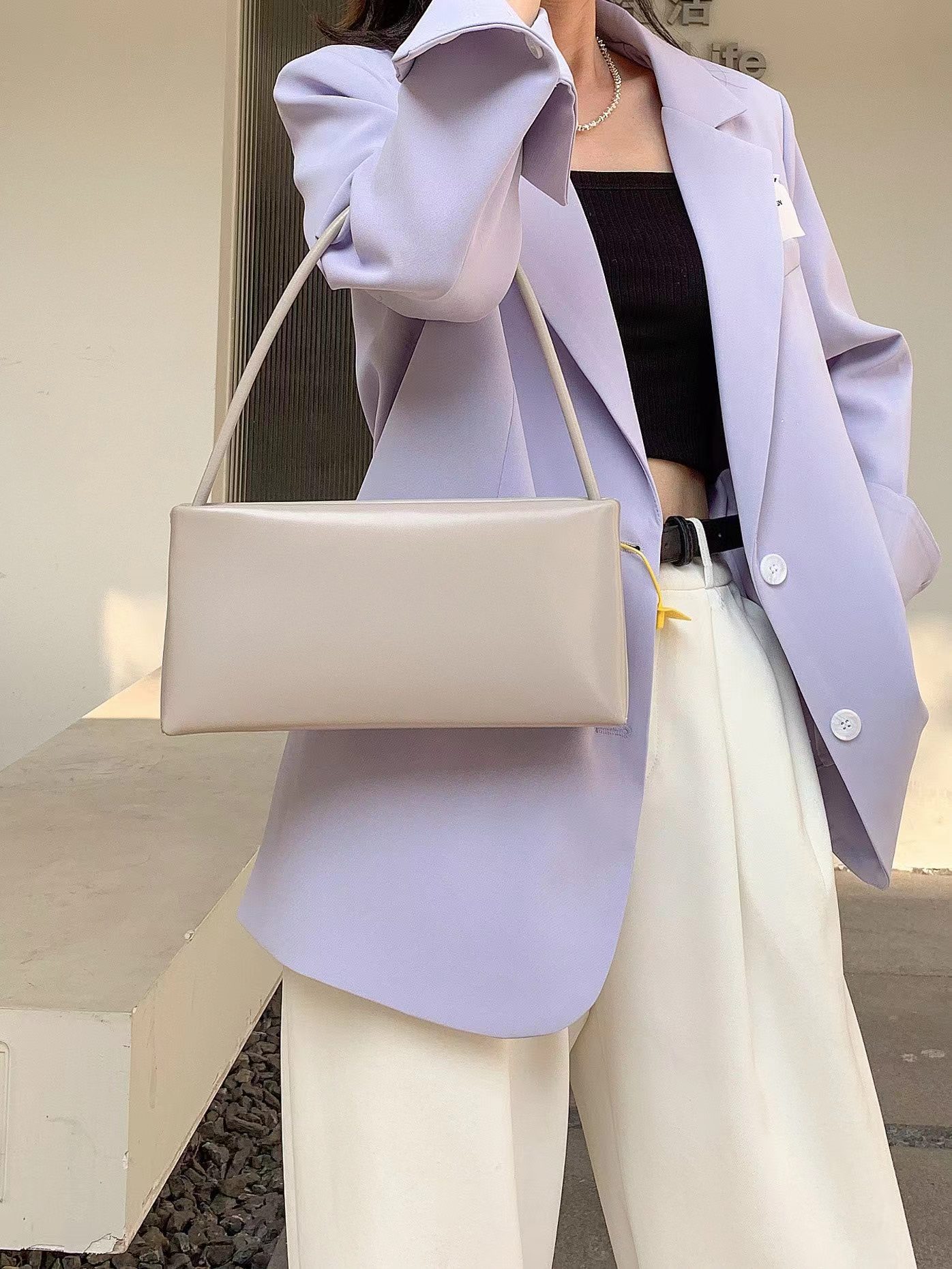 Genuine Cowhide Leather Niche Retro Oil Wax Underarm Bag For Women High-End Texture Baguette Simple Shoulder Crossbody Bag - Thumbnail 6