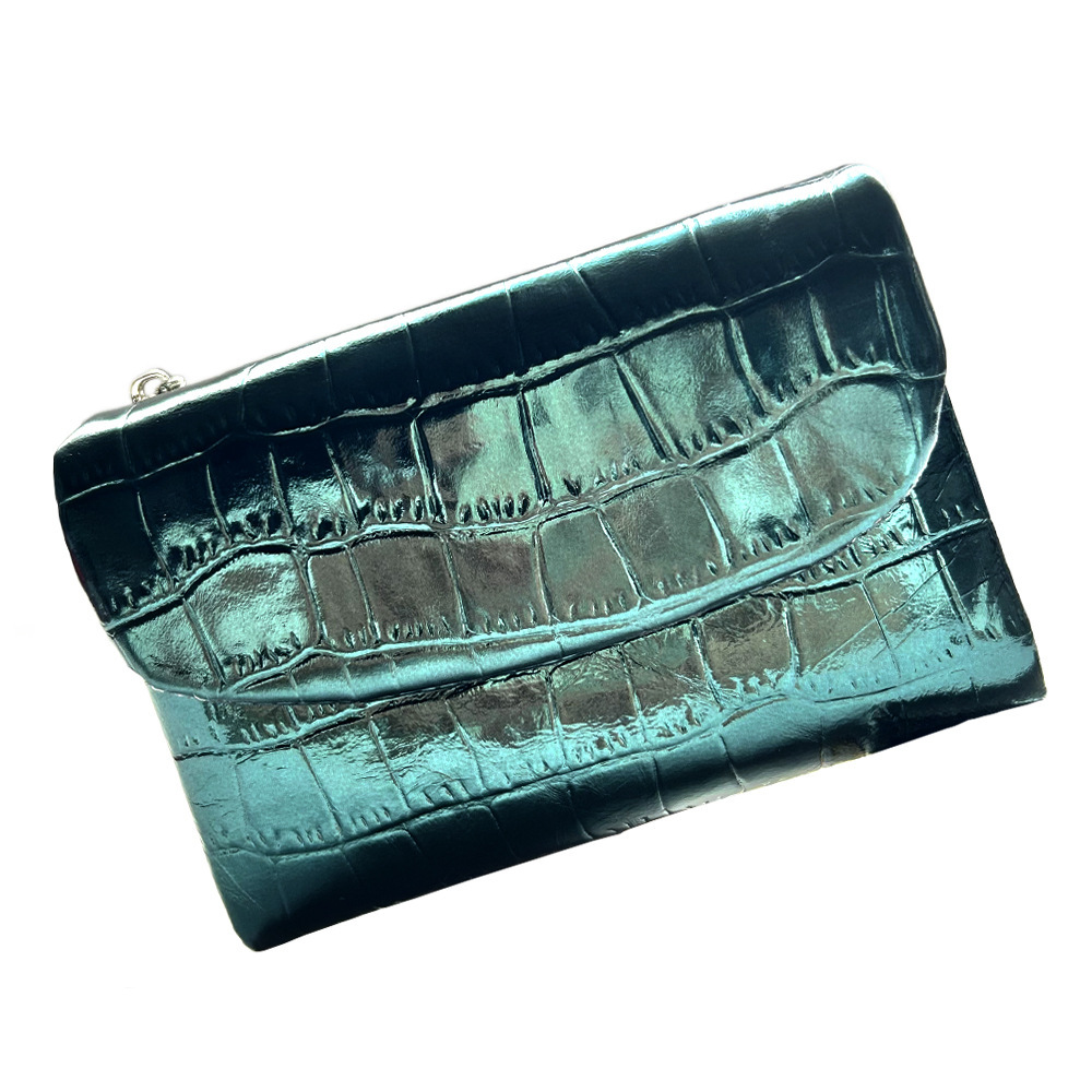 Green, crocodile print