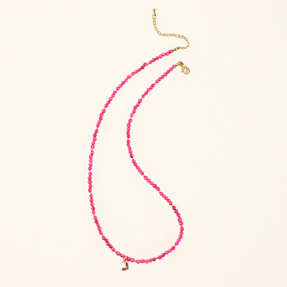 20g Weight Necklace Classification 1 Piece Quantity Travel Occasion Alloy, Agate Material Heart Shape Pattern Women's Gender Beaded Design Ethnic Style, Bohemian Style Ethnic Style Bohemian Heart Shape Alloy Agate Necklace In Bulk 18