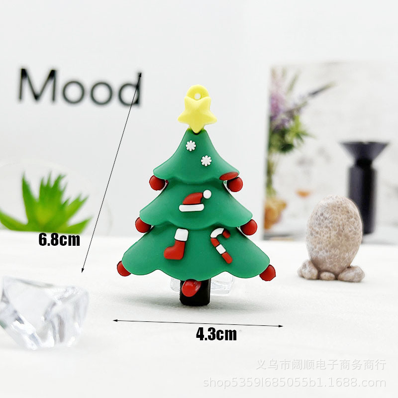 国境を越えたクリスマスの人形のキーホルダーはサンタクロースの雪だるまの姜パイ人滴ゴムの人形のキーホルダーの飾りです。|undefined