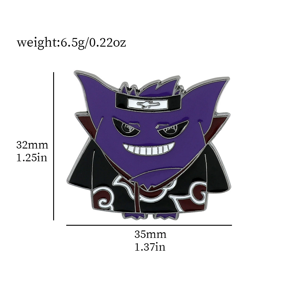 Японская мультфильмовая анимационная брошь粉 Pokémon Pokémon Geng Gui Pikachu Elf Backbone Badge