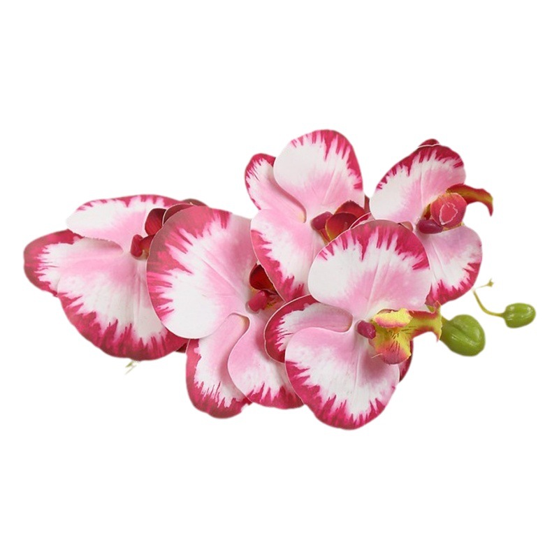 Flor Artificial sentir pegamento 5-cabeza mariposa orquídea flor artificial sola flor falsa 3D adornos de impresión transfronteriza al por mayor