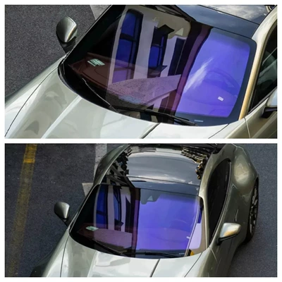 Windshield Film, Insulation Film, Explosion-Proof – Automotive Film - 1x-15m-front-block-colorful-ghost-purple-light-blue-1x-15m
