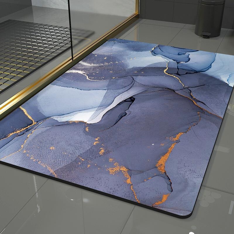 Simple Bathroom Absorbent Non-Slip Mat, Easy to Clean, Light Luxury High-End Entrance Door Mat, Kitchen Wear-Resistant Mat, in Stock
