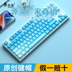 キーキャップ霜の青87104108pbt透光側刻虹青妖姫妄想禅師密探キーキャップ