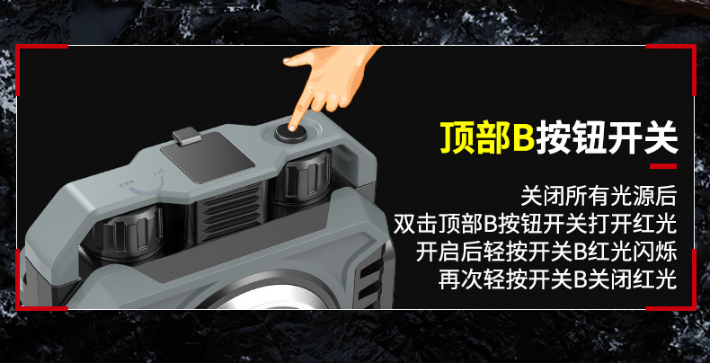 Cross-border outdoor strong light work light camping light super bright mobile portable strong battery life charging magnetic car maintenance light