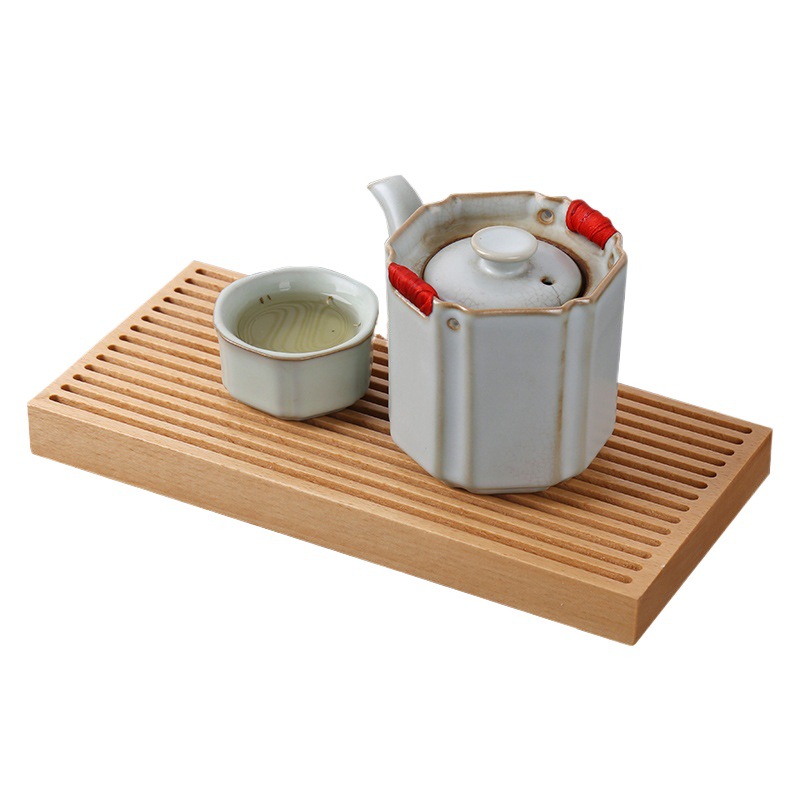 Bandeja de té madera maciza moderno minimalista estilo japonés mesa de té de almacenamiento de agua plano tallado registro té juego de té de mar bandeja de madera bandeja de frutas