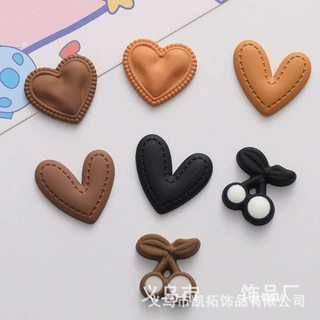 DIY甜美樱桃爱心 手机壳发饰水杯洞洞鞋钥匙扣贴片饰品树脂配件