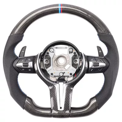Suitable for Bmw Carbon Fiber Steering Wheel Models F10 F15 F31 F40 X3 E83 X5 450I (Steering wheel) - blue