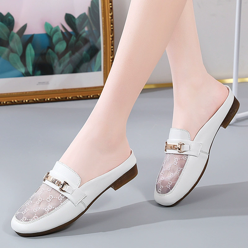Летняя модная обувь — loafers с эффектом интернет-знаменитости, коллекция 2021 года, белый/черный/бежевый, плюс размер 35-41