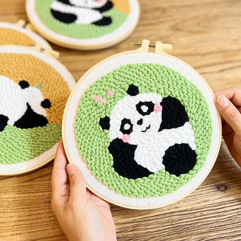 Lindo de dibujos animados poke bordado animal colgando pintura lu bordado hecho a mano material de bricolaje paquete sala de estar habitación de los niños colgando pintura frotando música