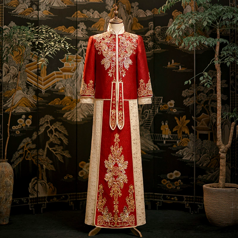 Мужское шоу-костюм 2025 новый китайский свадебный стиль