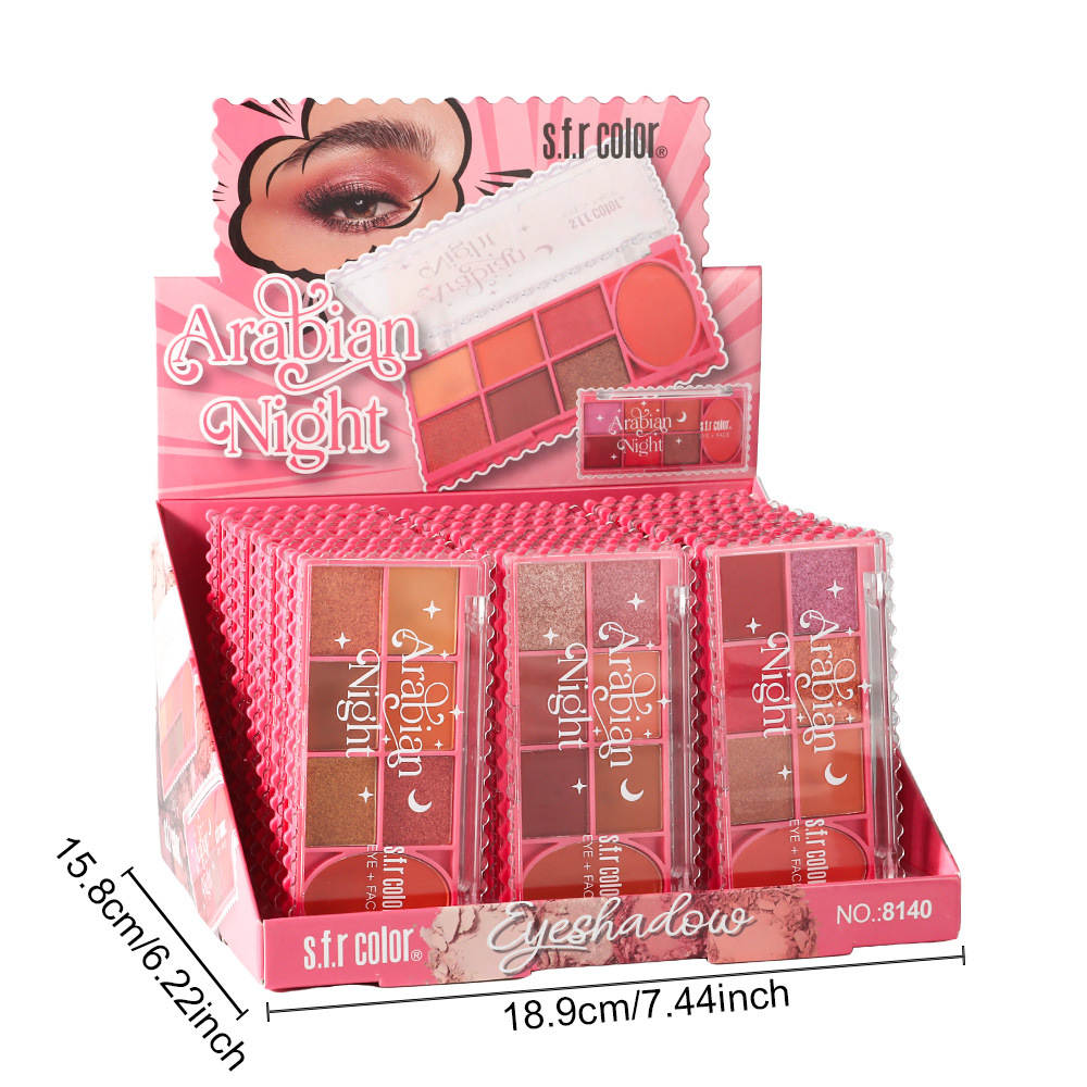 s.f.r. transfronterizo para personalizar el maquillaje del escenario fácil de colorear perlada matte eye shadow blush 2 en 1 bandeja de maquillaje