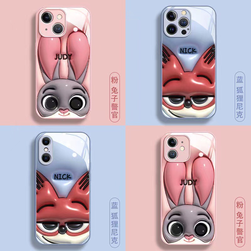 大头兔子适用苹果17promax手机壳新款Iphone16玻璃高级感15网红款