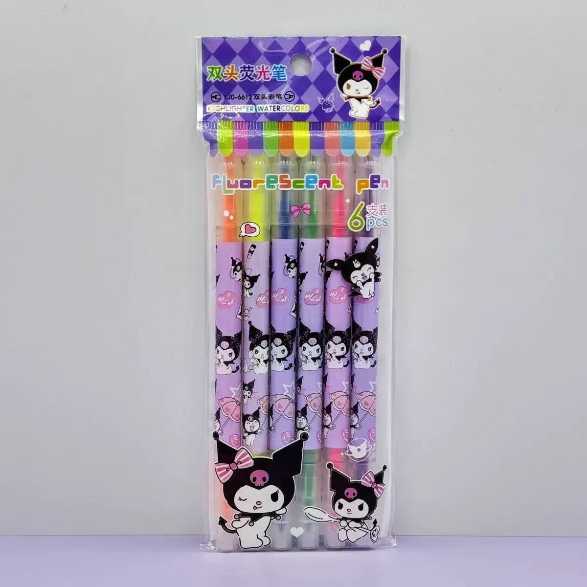 Kolomi doble cabeza 6 bolígrafo marcador adorable Sanliou bolígrafo de señalización de los estudiantes