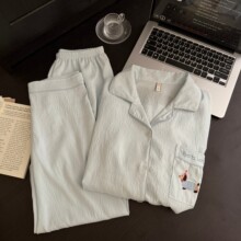 ins日系睡衣女春夏宽松卡通新款长袖长裤云朵棉网红风家居服套装