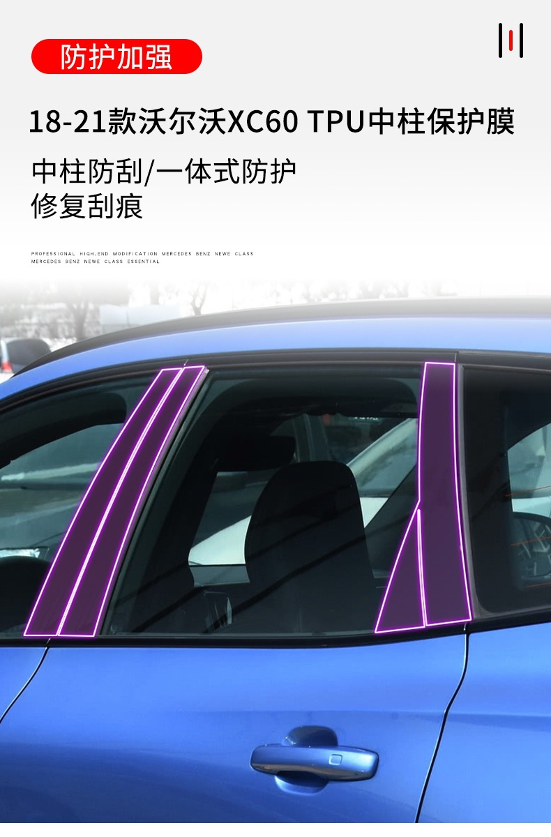 18-25 Volvo Xc60 Special Product Bc Center Pillar Car Film Modified Exterior Accessories Paint Protection Film
