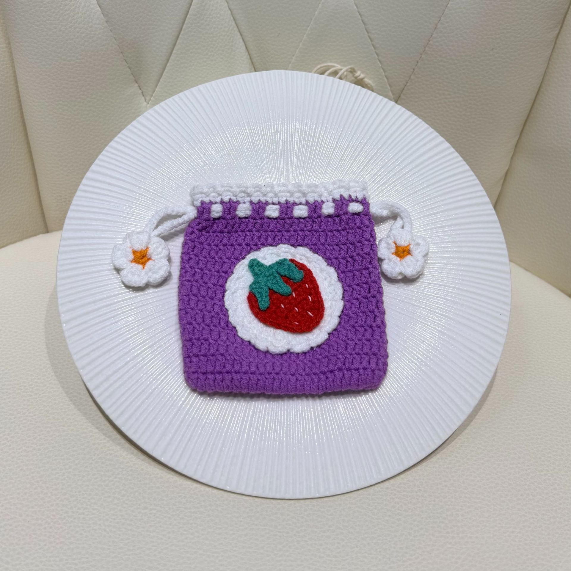 Mini Monedero de Cordón Tejido de Algodón para Uso Diario