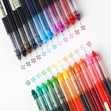 跨境直液式走珠笔彩色签字笔中性笔学生考试笔绘画标记笔黑色水笔