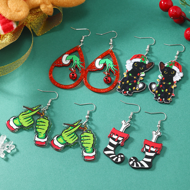 Acrylic double-sided retro fashionable earrings