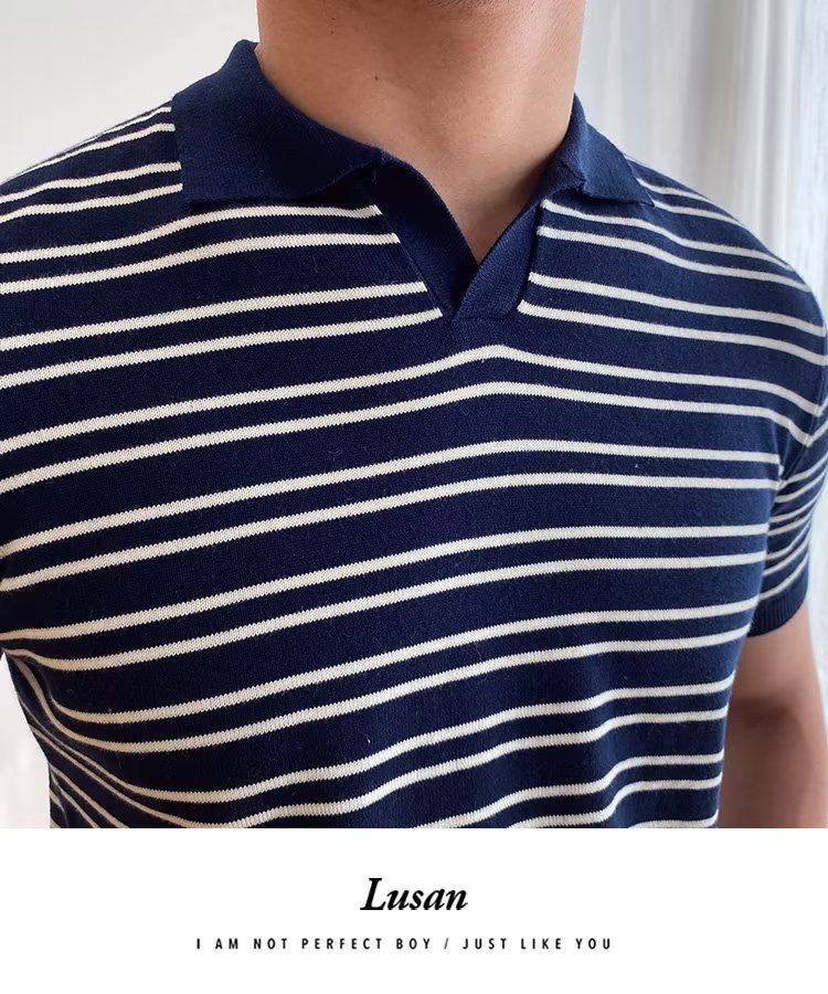 245g Weight Short Sleeve Sleeve Length Regular Sleeve Sleeve Type Polyester Fabric Type Regular Top Length Casual Occasion Turndown Neckline Slim Fit Type Stripe Pattern Summer, Spring Season Men's Gender Classic Style Style 3XL, M Size Wholesale Men's Polyester Classic Style Stripe Short Sleeve Men's T-shirt 25