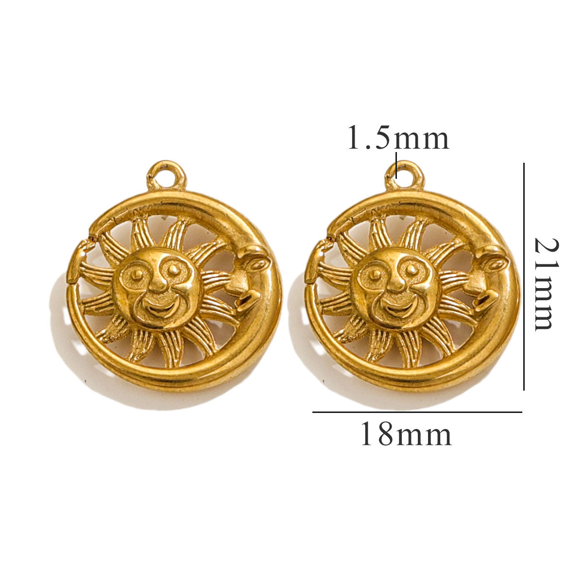 Acero inoxidable europeo y americano sol ojo colgante joyería DIY colgante de oro 18K colgante colgante de acero mujer colgante colgante