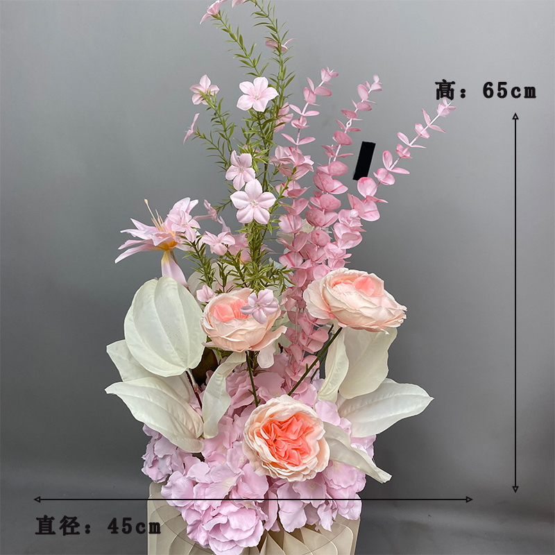 新款婚庆装饰地排花婚礼花艺T台路引花花酒店迎宾排花艺|undefined