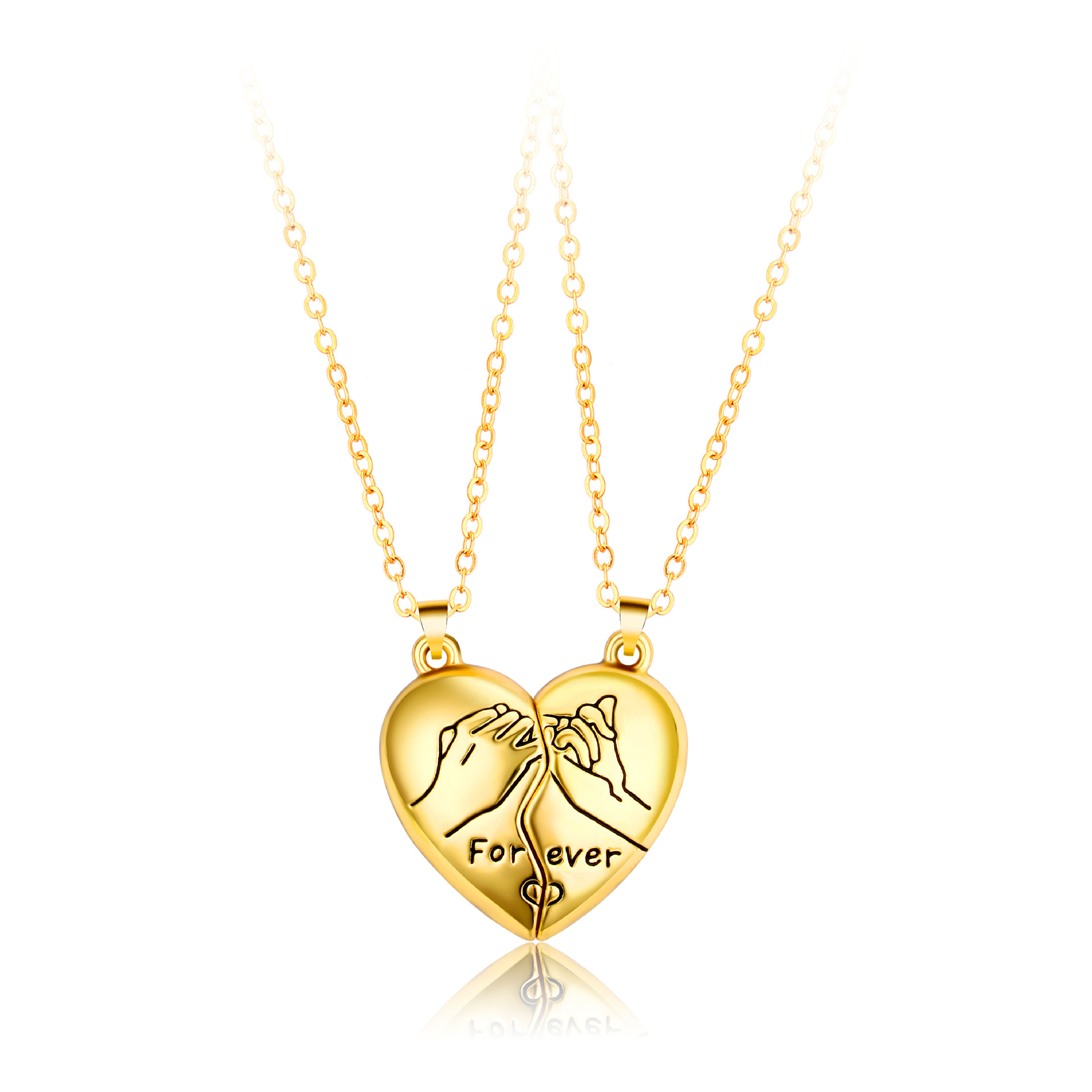 18g Weight Pendant Necklace Classification Simple Style Streetwear Heart Shape Alloy Plating Valentine's Day Couple Pendant Necklace